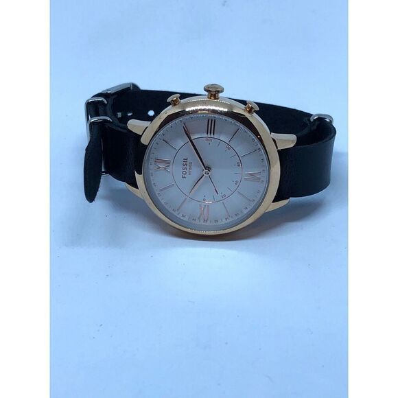 Fossil FTW5018 Womens Black Leather Analog Dial Genuine Hybrid Smart Watch CM284 - Picture 5 of 9